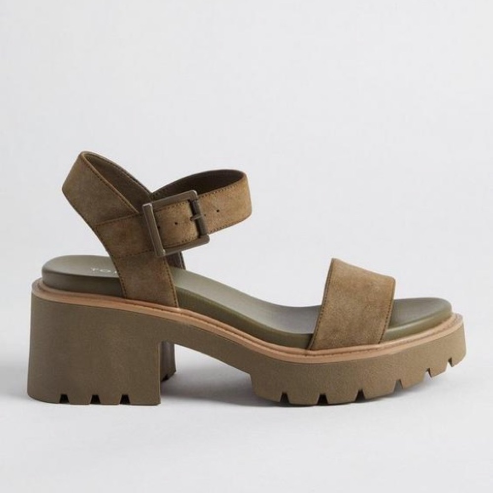 TORRID Olive Lug Bottom Heeled Sandal